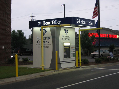 Remote, High Visibility Drive-up/Walk-up ATM Kiosk With Canopy